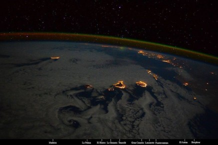 La astronauta italiana Samantha Cristoforetti fotografía La Palma desde la Estación Espacial Internacional