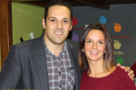 Laura García con Jonathan Felipe alcalde de Breña Alta en un momento de la inauguración