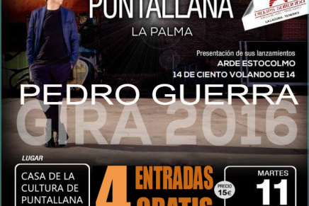 La Revista de La Palma sortea 4 entradas para el concierto de Pedro Guerra