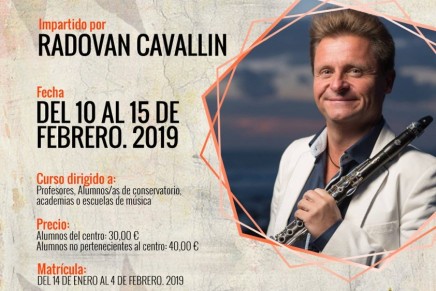 La Academia de Instrumentos Musicales CajaCanarias organiza un curso de clarinete con Radovan Cavallin Zerja