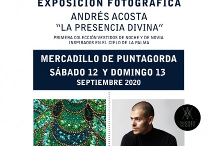 Exposición fotográfica en el Mercadillo de Puntagorda: Vestidos de noche y de novia inspirados en el cielo de La Palma